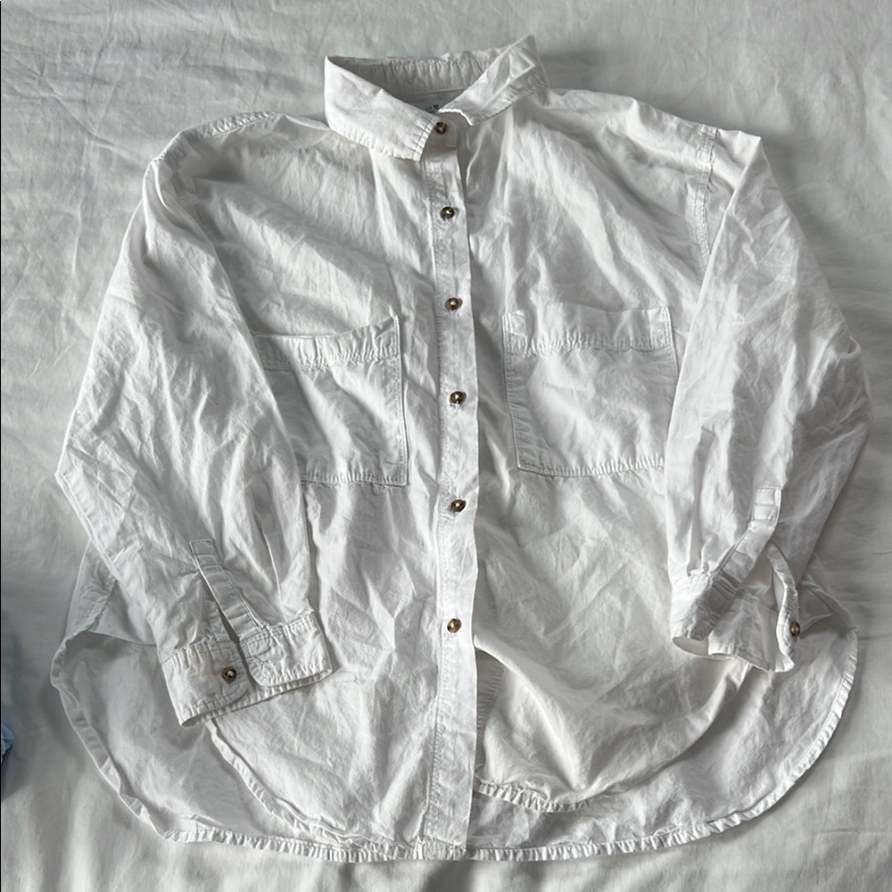 Zara girls white button down blouse 🤍